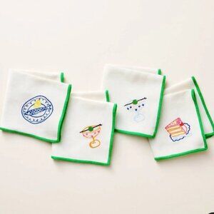 Kate‎ Spade New York x Target Embroidered Cream Cocktail Napkin (4ct) NWT